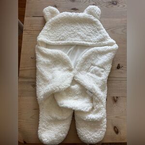 Cozy White Baby Bear Onesie